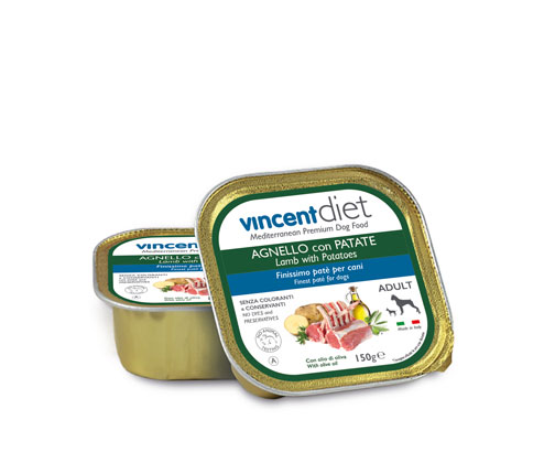 Patè per cani Vincent Diet Agnello con patate